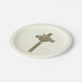 ハトとハートとの最初の聖餐式 ペーパープレート (アングル)