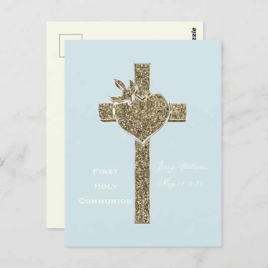 ハトとハートとの最初の聖餐式 ポストカード (正面/裏面)