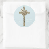 ハトとハートとの最初の聖餐式 ラウンドシール (バッグ)