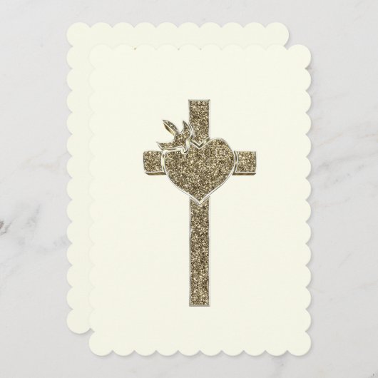 ハトとハートとの最初の聖餐式 招待状 (正面/裏面)