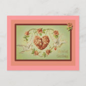 ハトとハートのバレンタインカード シーズンポストカード (正面)