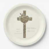 ハトとハート ペーパープレート (正面)