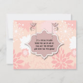 ハトとピンクのフローラSipとシーベビー招待状 招待状 (裏面)