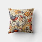 ハトとフローラデザイン夏 クッション (裏面)