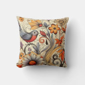 ハトとフローラデザイン夏 クッション (正面)