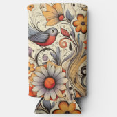 ハトとフローラデザイン夏 スリム缶クーラー (正面)