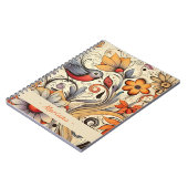 ハトとフローラデザイン夏 ノートブック (左側)