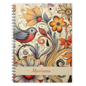ハトとフローラデザイン夏 ノートブック (正面)