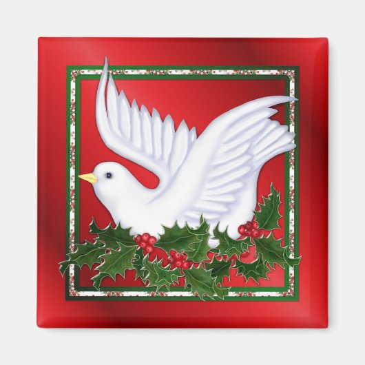 ハトとホリー マグネット (正面)