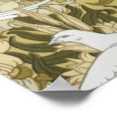 ハトとユリ、フローラ&バードアールヌーボー ポスター (角)