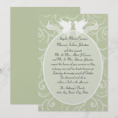 ハトとリボン/ ウェディング 招待状 (正面/裏面)