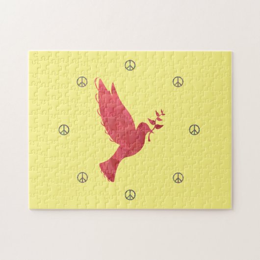 ハトと平和のサイン ジグソーパズル (横)