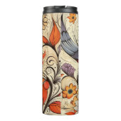 ハトと花のデザインのカスタム名サマー タンブラー (裏面)