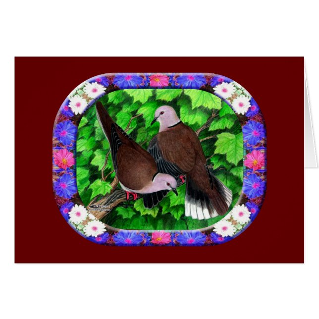 ハトと花の枠 (正面横)