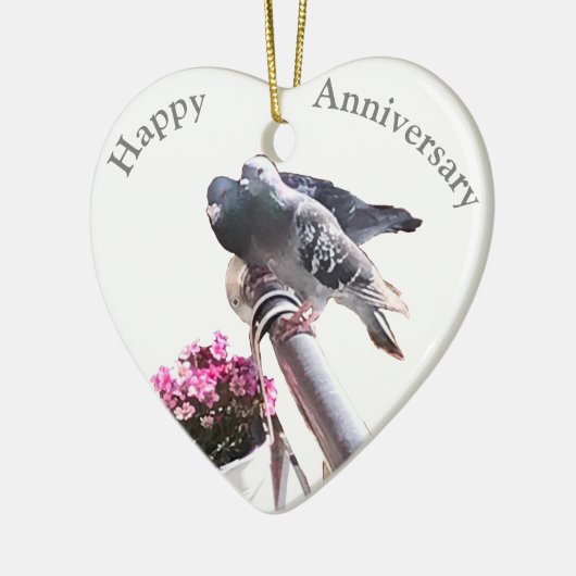 ハトと花の記念日 セラミックオーナメント (左)