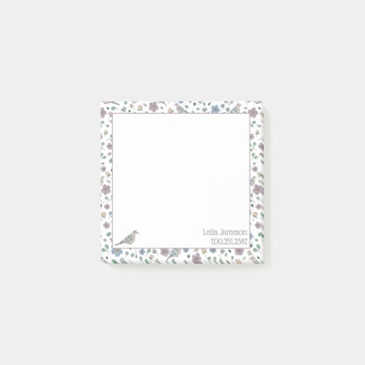ハトと花 ポストイット (正面)