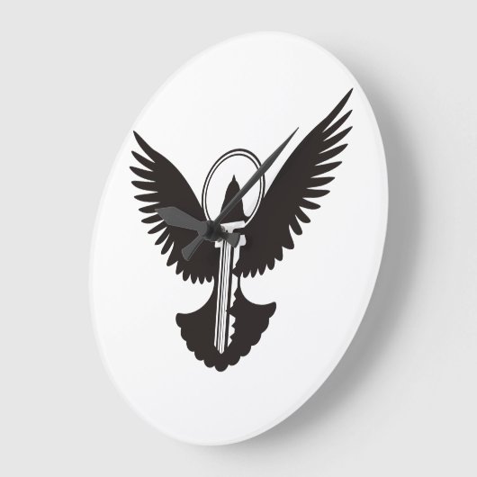 ハトと鍵 ラージ壁時計 (傾斜)