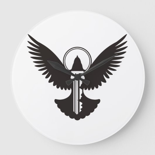 ハトと鍵 ラージ壁時計 (正面)