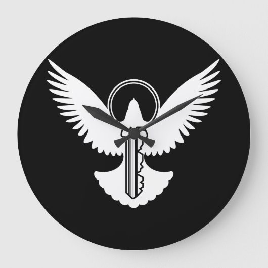 ハトと鍵 ラージ壁時計 (正面)