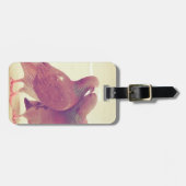 ハトに接吻しているレトロ愛鳥 ラゲッジタグ (正面横)