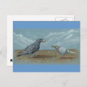 ハトのはがきに悩まされる卵で割る ポストカード (正面/裏面)