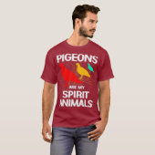 ハトのアパレル動物 Tシャツ (正面フル)