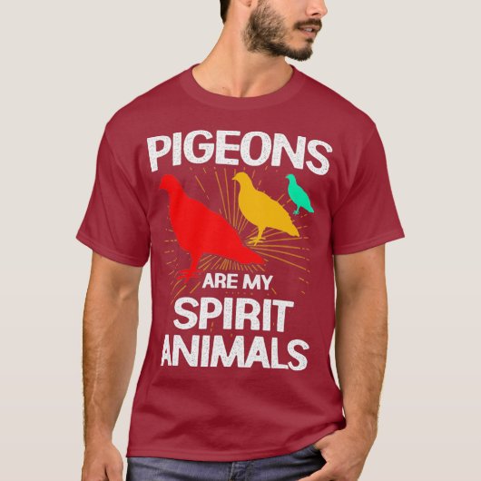 ハトのアパレル動物 Tシャツ (正面)