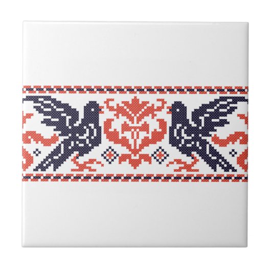 ハトのカップル タイル (正面)