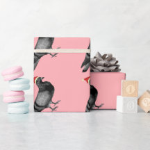 ハトのクリスマスラッピング紙