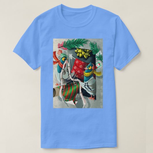 ハトのクリスマス Tシャツ (デザイン正面)