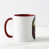 ハトのコーヒーマグを持つ女性 マグカップ (左)