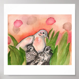 ハトのネスティングポスター ポスター