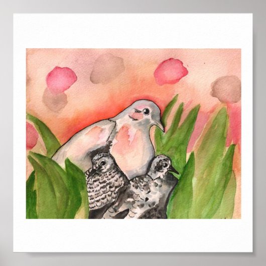 ハトのネスティングポスター ポスター (正面)