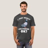 ハトのブリーダーのハトが大好き Tシャツ (正面フル)