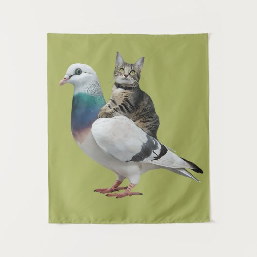 ハトの中の猫 タペストリー (正面)