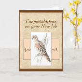  . .ハトの喪に服すカメのハトを祝う新しい仕事 カード (黄色い花)