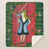 ハトの女の子 | Morris Hirshfield | シェルパブランケット (正面)