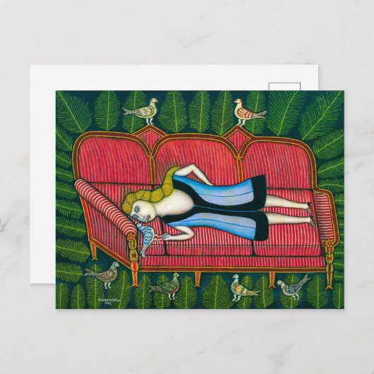 ハトの女の子 | Morris Hirshfield | ポストカード (正面/裏面)