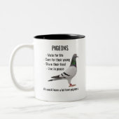 ハトの学愛好家としては、ハトに関する多くのことができる ツートーンマグカップ (左)