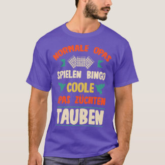 ハトの愛好家おじいさんは鳩ビンゴを育遊てる Tシャツ