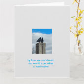 ハトの愛 カード (黄色い花)