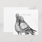 ハトの抱擁 ポストカード (正面/裏面)