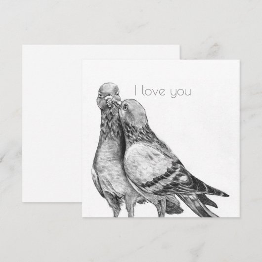 ハトの抱擁 ポストカード (正面/裏面)