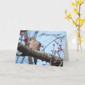 ハトの朝のカード カード (黄色い花)