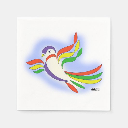 ハトの様式鳥 スタンダードカクテルナプキン (正面)