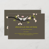 ハトの結婚式の招待状/封入物/手作り エンクロージャーカード (正面/裏面)