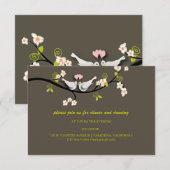 ハトの結婚式招待状/封入物/手作り エンクロージャーカード (正面/裏面)