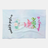 ハトの群れでかわいい引用文 キッチンタオル (横)