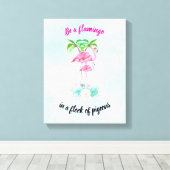 ハトの群れのフラミンゴになる キャンバスプリント (インサイチュ (ウッドフロア))