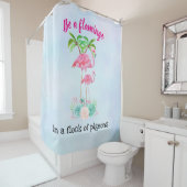 ハトの群れのフラミンゴになる シャワーカーテン (インサイチュ)